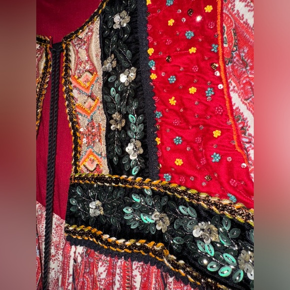 🌺 ZARA Embroidered Velvet Boho Top - Picture 10 of 15